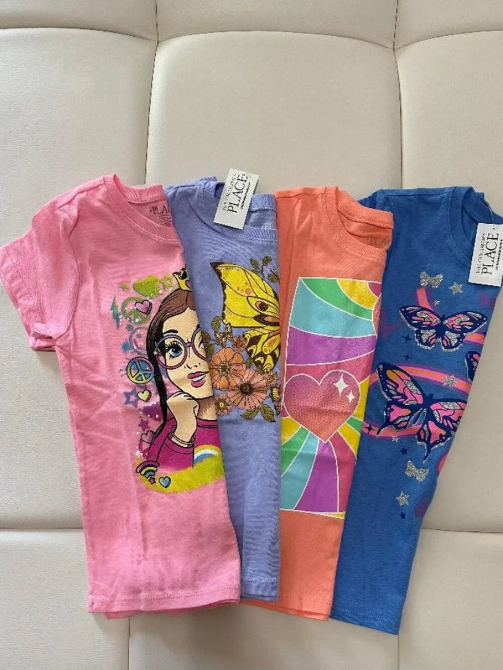 NWT 4-Pack THE CHILDREN'S PLACE Girls Cotton Shirts Size S/P (5-6)  MSRP: $46